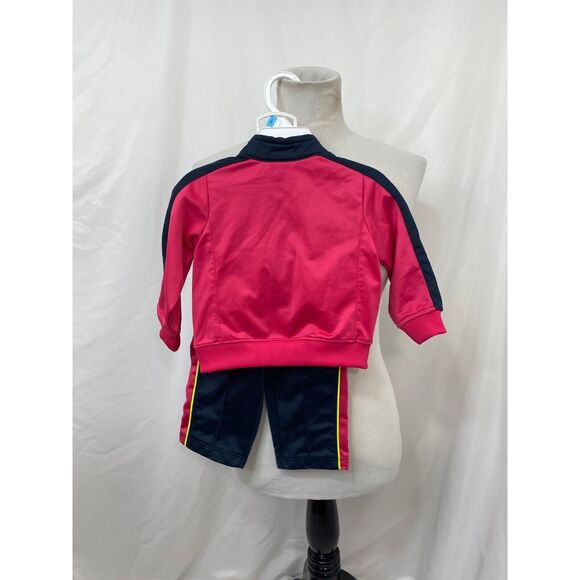 Nike Girl’s Track Suit Pink and Blue 2-Piece Full Zip Athletic Size 12 Month's - Picture 3 of 6
